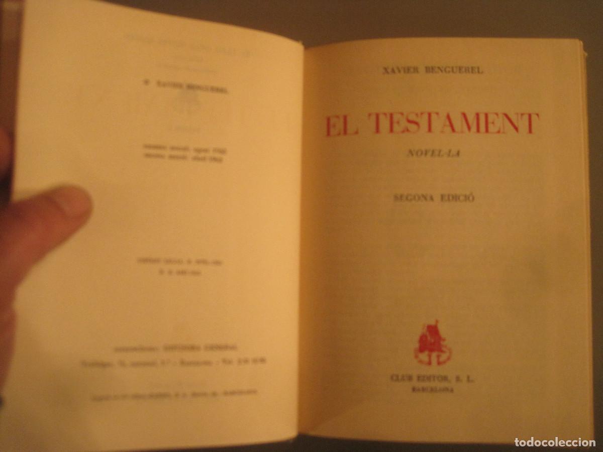 Libros de segunda mano: Xavier Benguerel - El testament - Club editor - Foto 2
