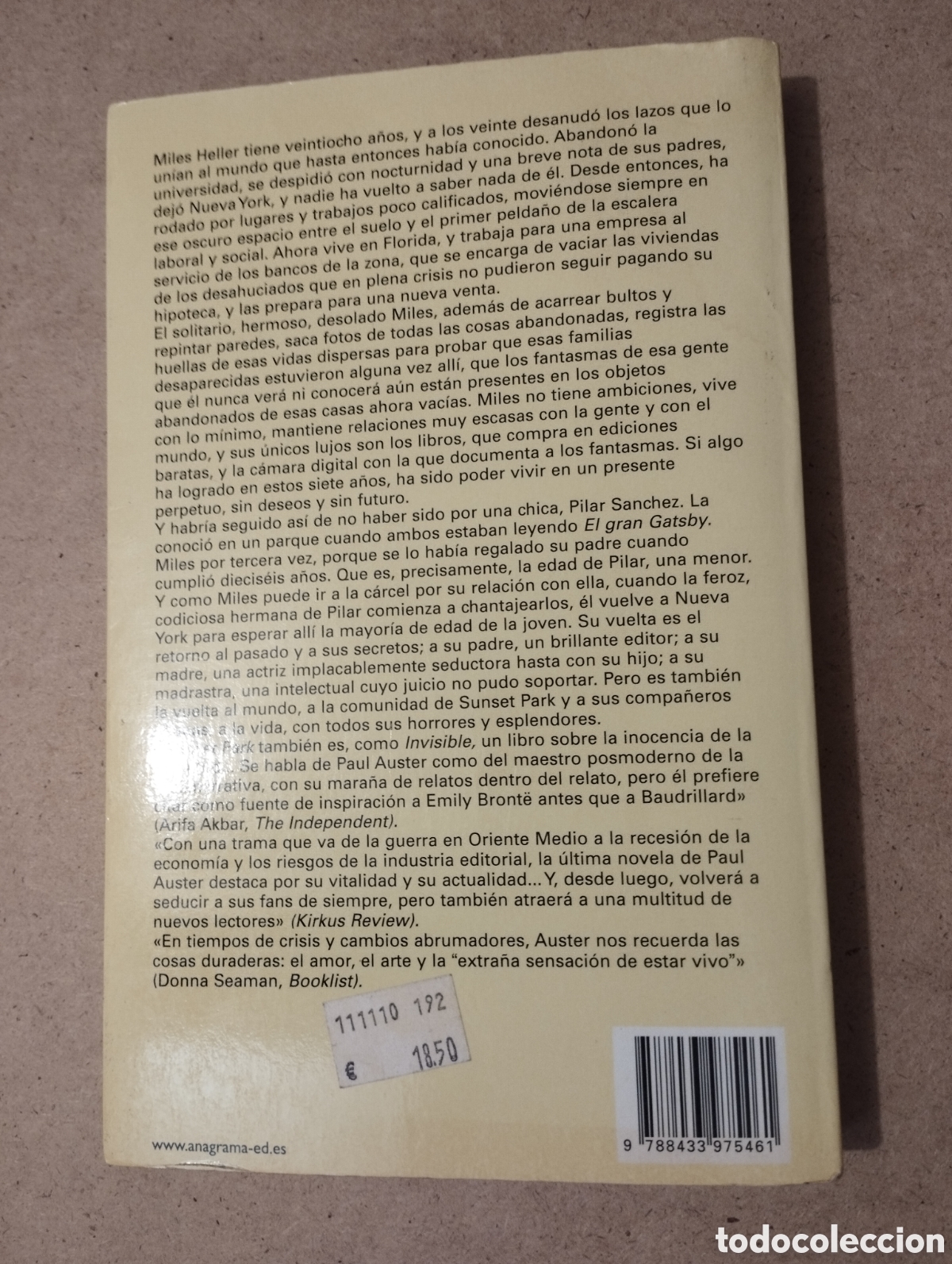 Libros de segunda mano: SUNSET PARK (PAUL AUSTER) - Foto 5