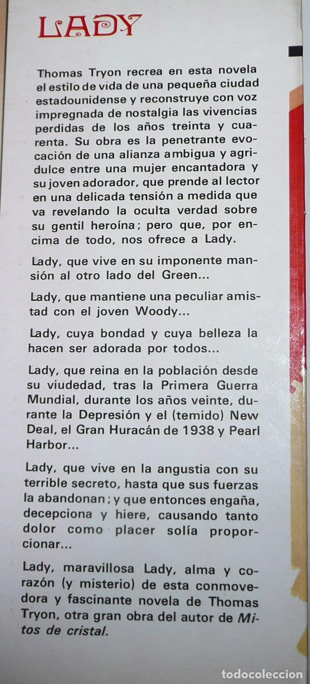 Libros de segunda mano: Lady - Thomas Tryon (Argos Vergara, 1977) - Foto 3
