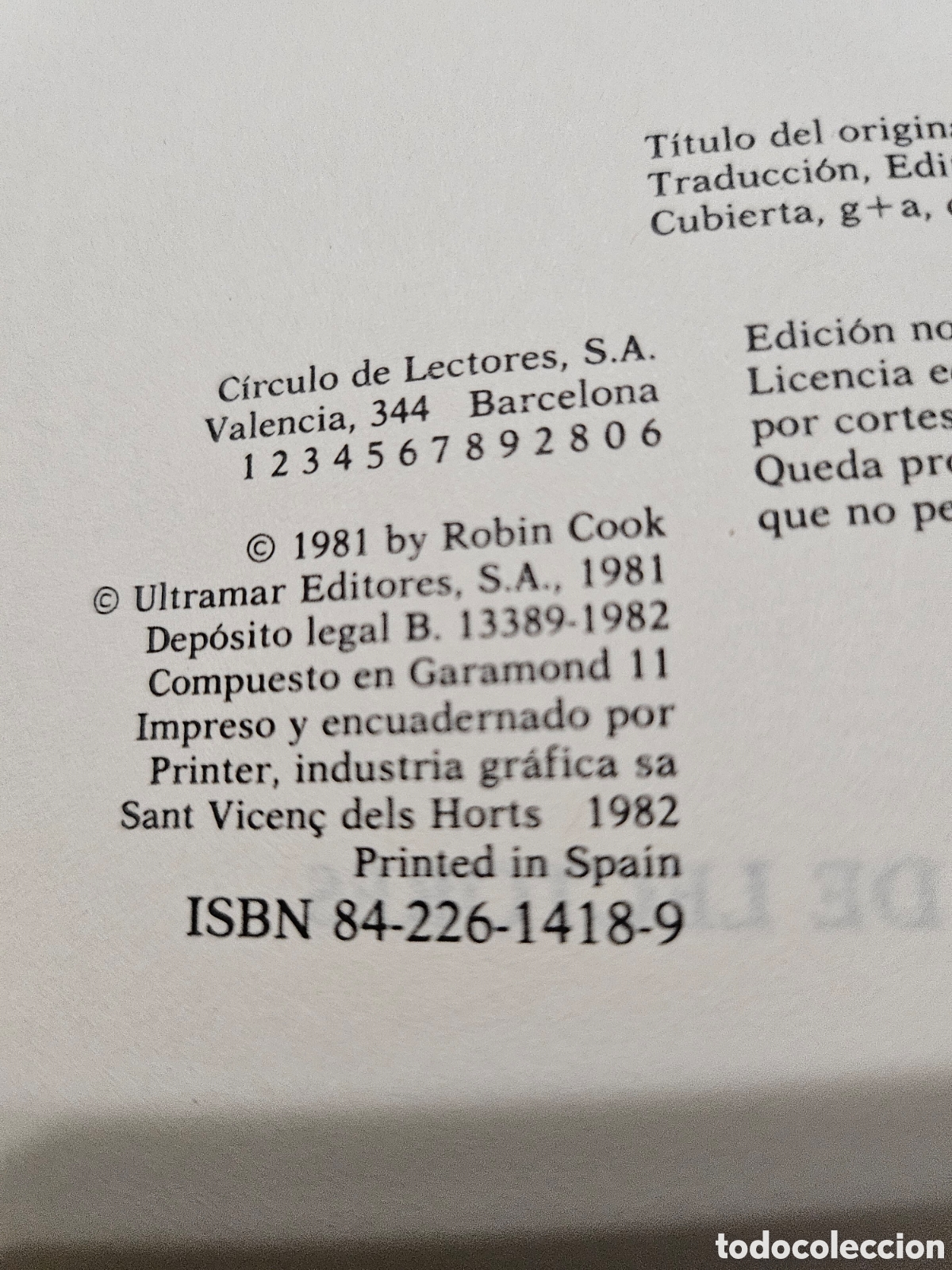 Libros de segunda mano: CEREBRO Robin Cook a&ntilde;o 1982 - Foto 2