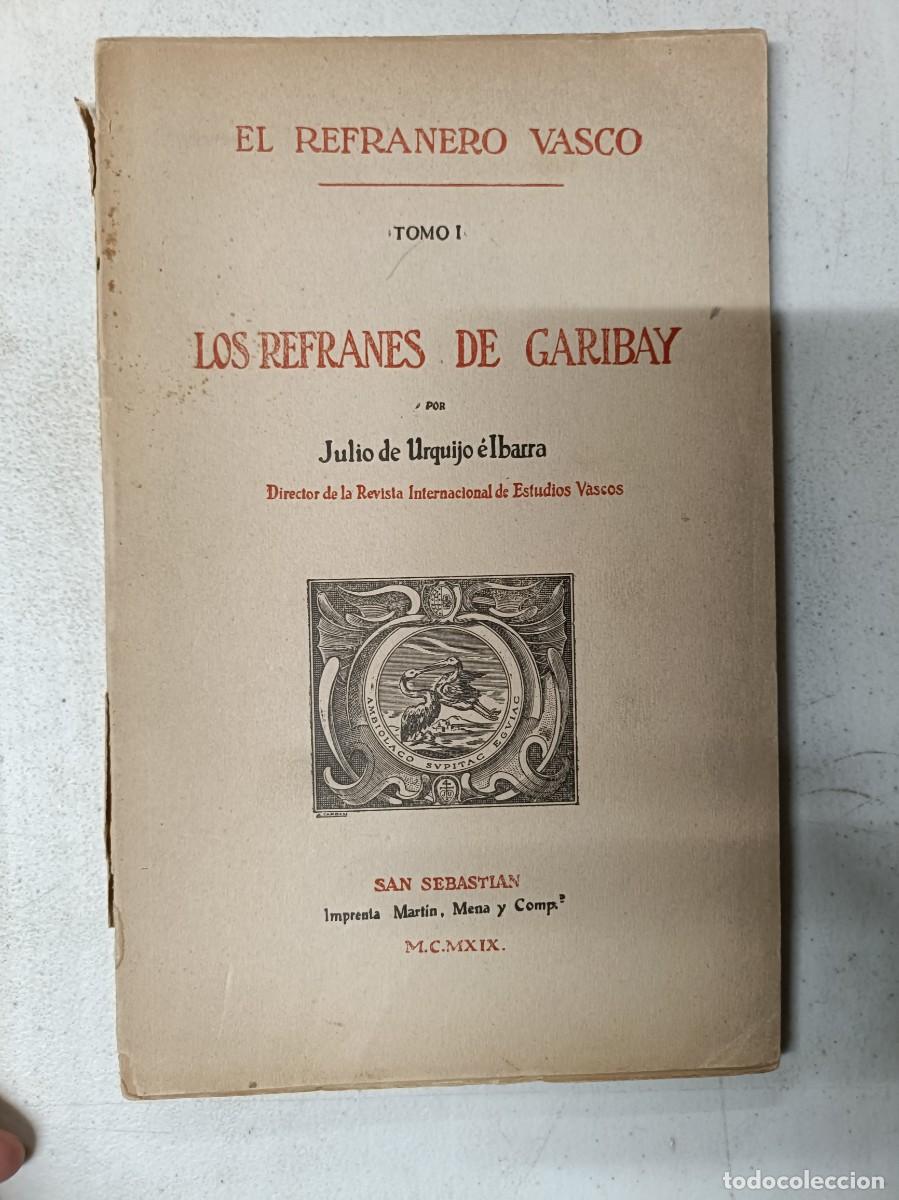 Libros de segunda mano: Libro los refranes de garibay - Foto 1