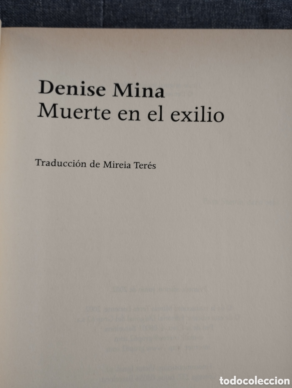 Libros de segunda mano: MUERTE EN EL EXILIO (DENISE MINA) - Foto 2