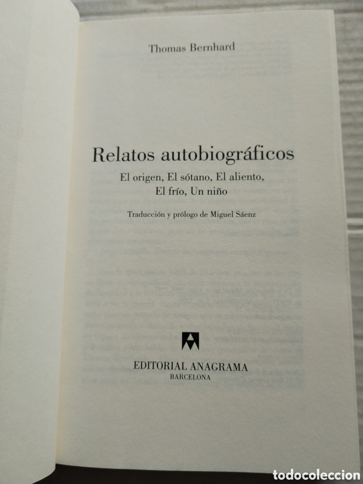 Libros de segunda mano: RELATOS AUTOBIOGRAFICOS/THOMAS BERNHARD - Foto 2