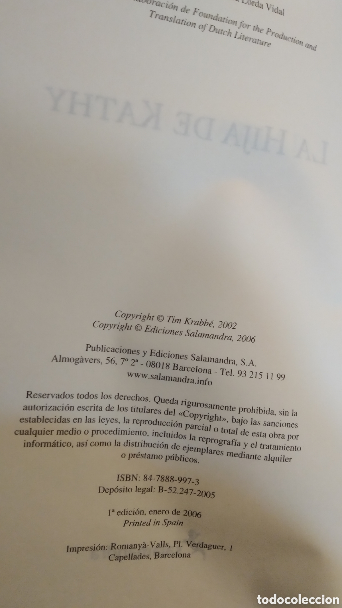 Libros de segunda mano: La hija de Kathy - Tim Krabb&eacute; - Foto 3