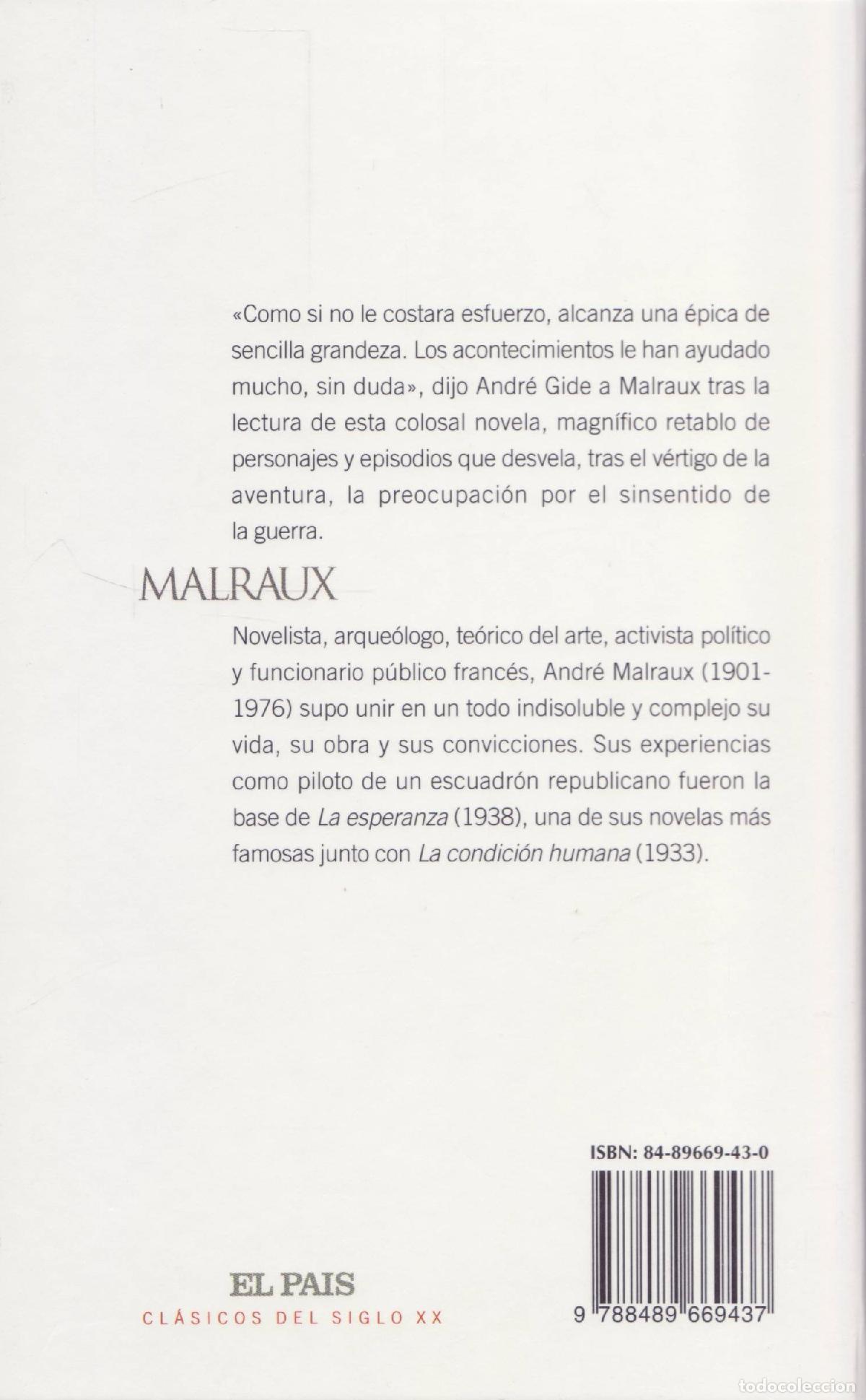 Libros de segunda mano: La esperanza - Malraux, Andre - Foto 2