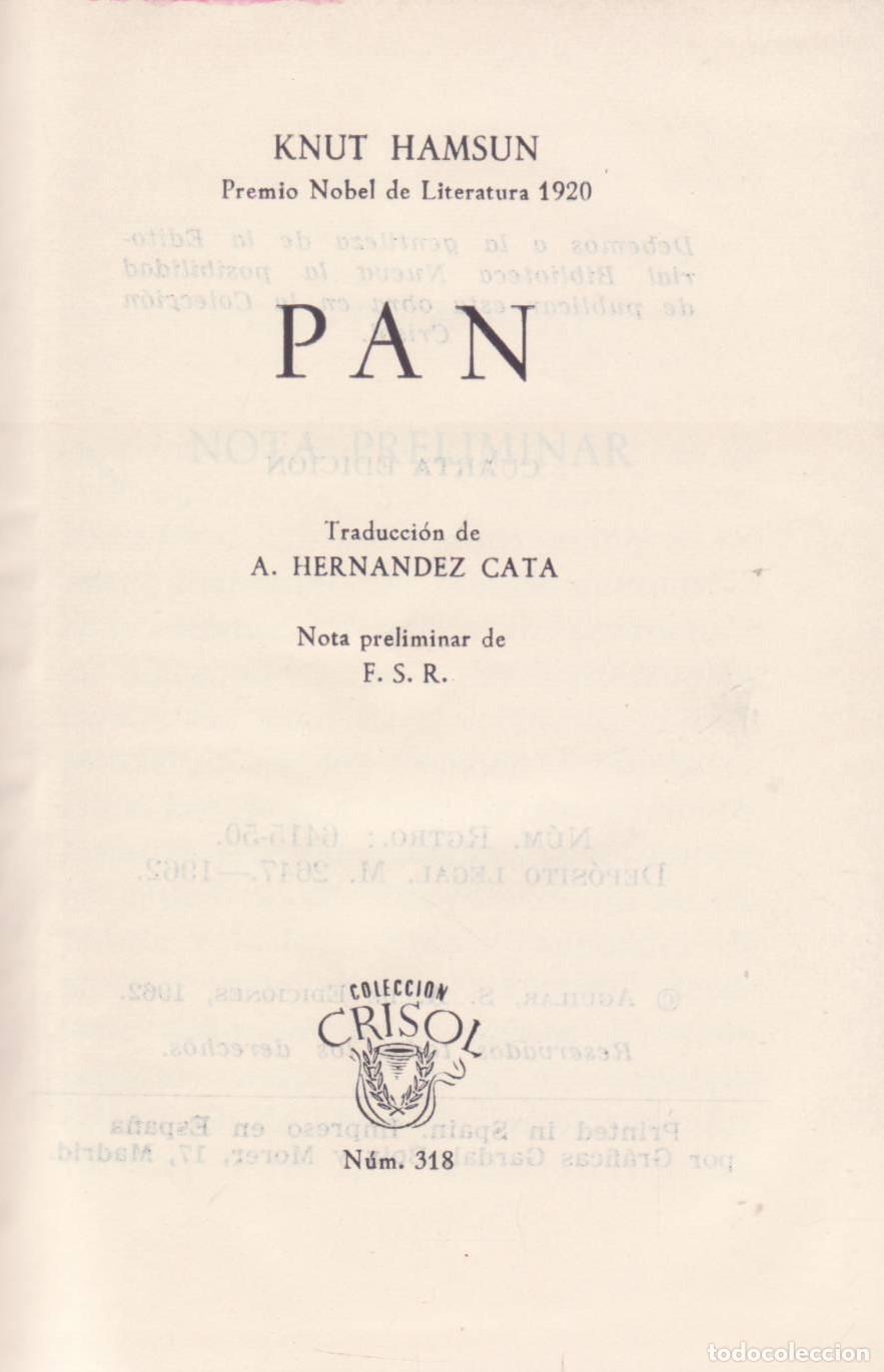 Libros de segunda mano: Pan - Hamsun, Knut - Foto 1