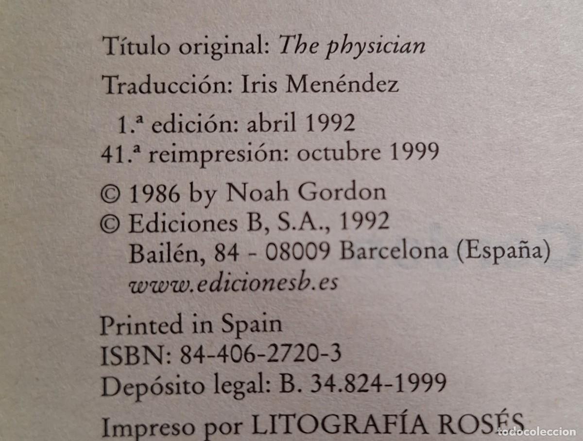 Libros de segunda mano: El m&eacute;dico - Noah Gordon - Foto 3