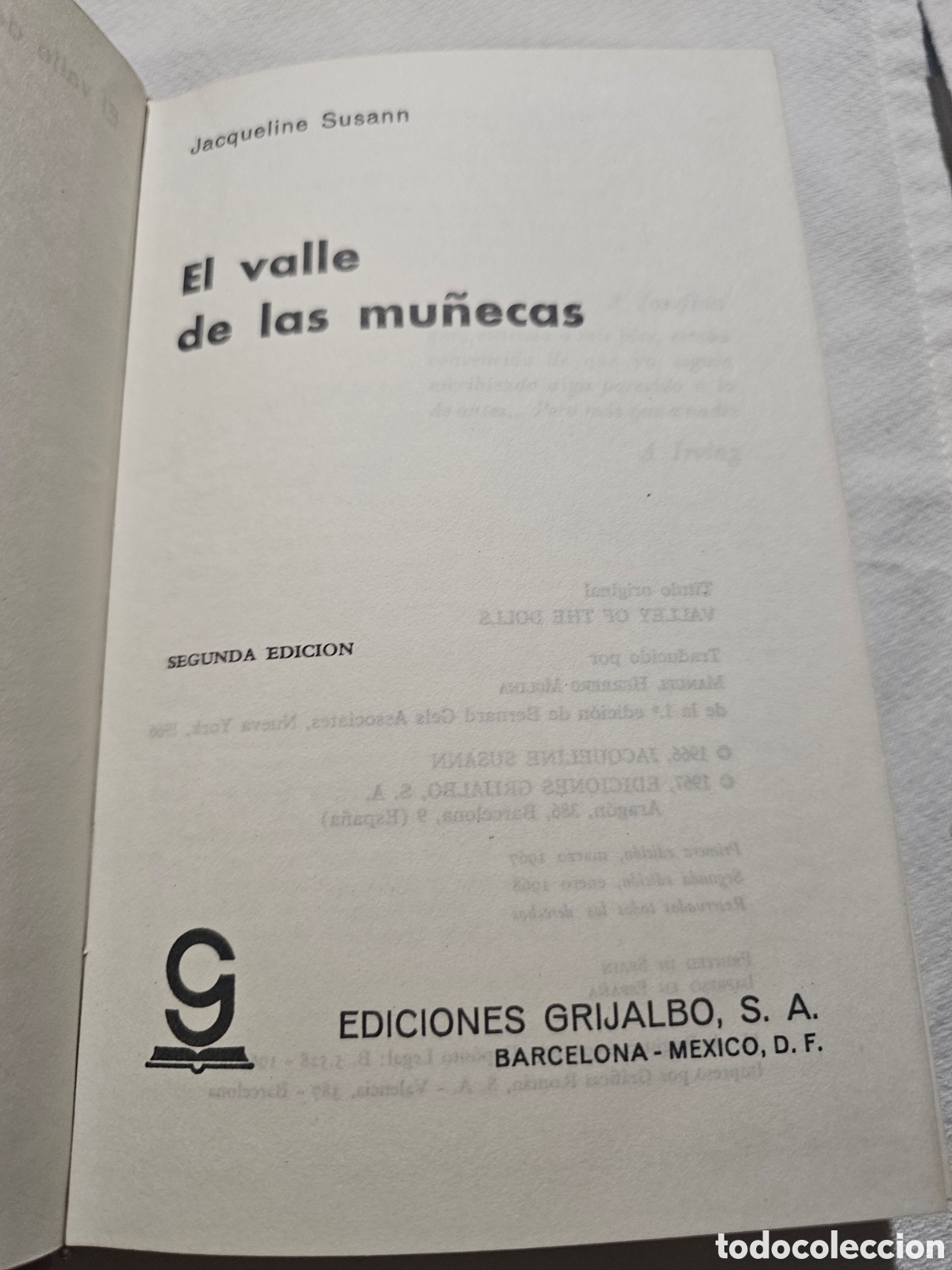 Libros de segunda mano: EL VALLE DE LAS MU&Ntilde;ECAS. JACQUELINE SUSSAN. - Foto 2