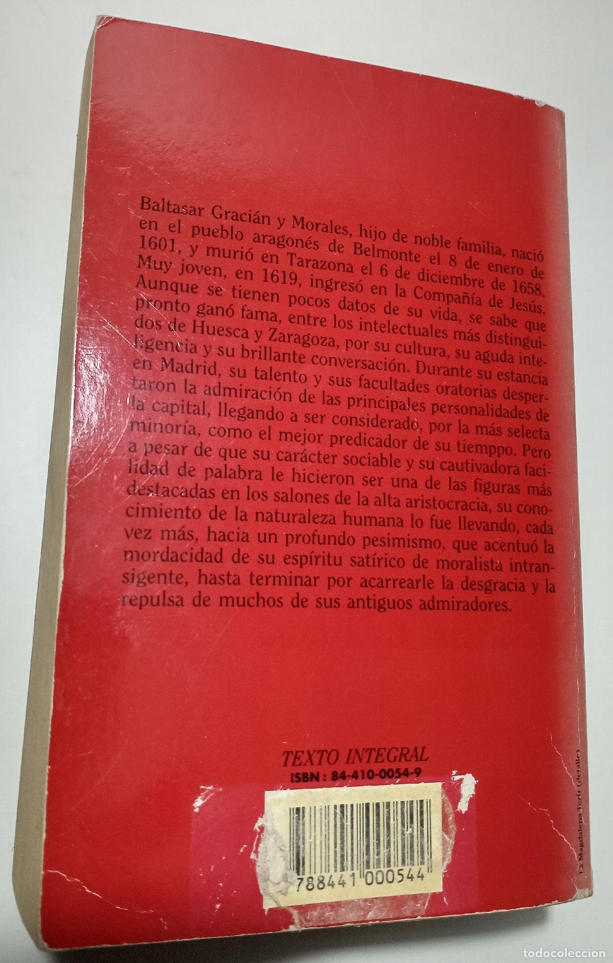 Libros de segunda mano: El criticon - Gracian, Baltasar - Foto 2
