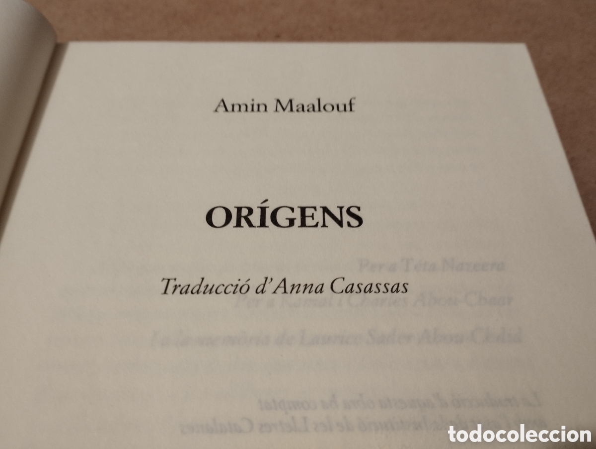 Libros de segunda mano: OR&Iacute;GENS (AMIN MAALOUF) - Foto 2