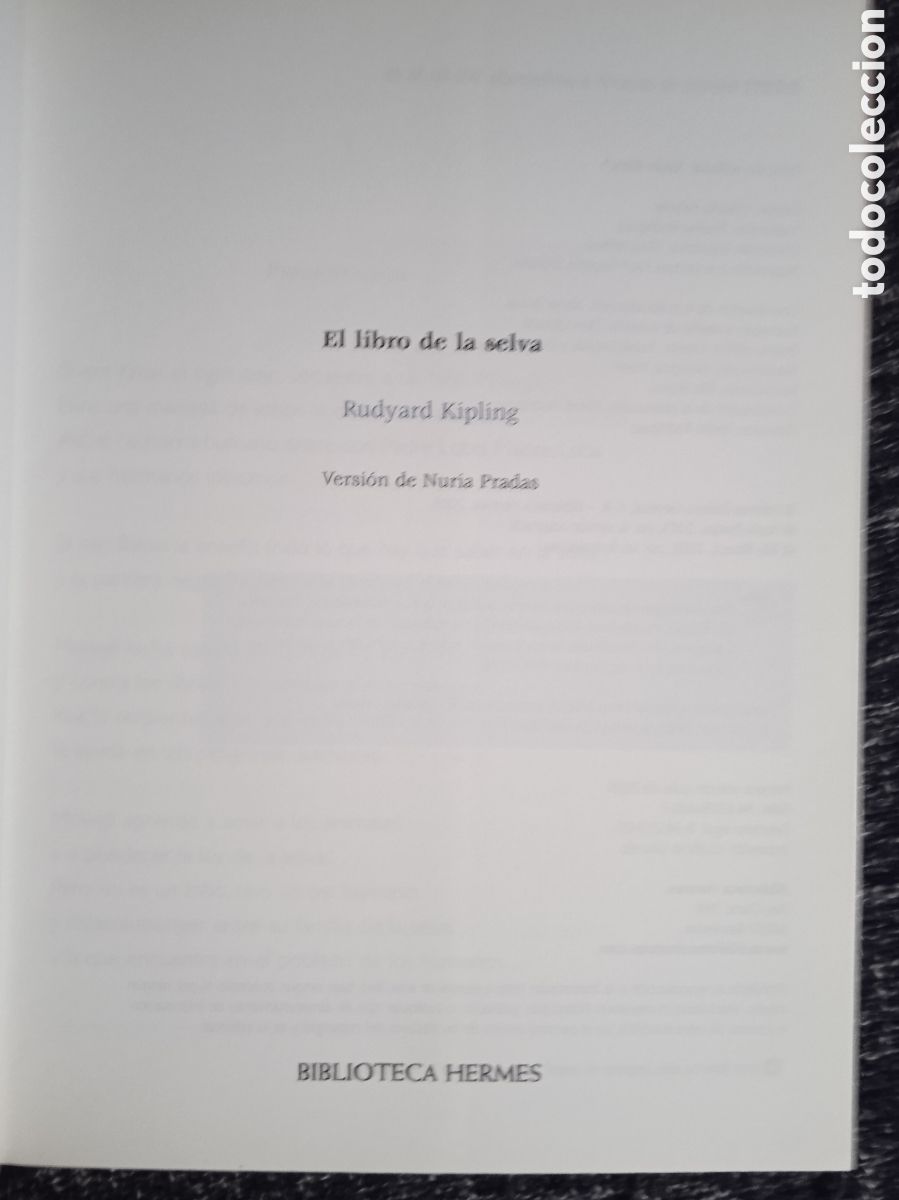 Libros de segunda mano: EL LIBRO DE LA SELVA / RUDYARD KIPLING, - VERSION NURIA PRADAS - Foto 2