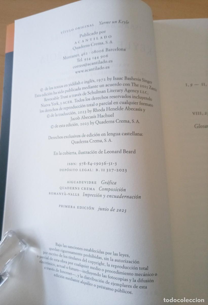 Libros de segunda mano: ISAAC BASHEVIS SINGER KEYLE LA PELIRROJA - Foto 4