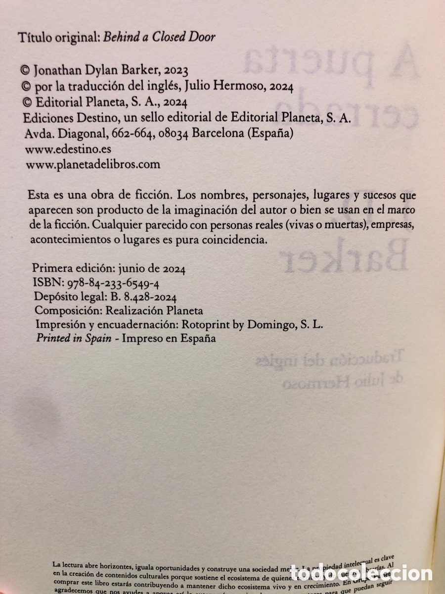 Libros de segunda mano: A PUERTA CERRADA ● J.D. BARKER - Foto 4