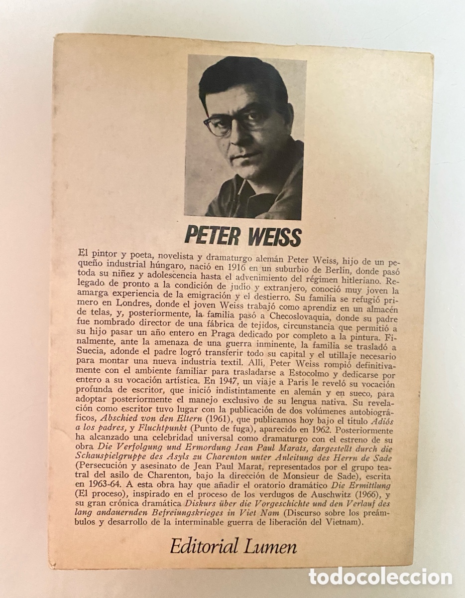 Libros de segunda mano: Adios a los padres - WEISS, Peter - Foto 2