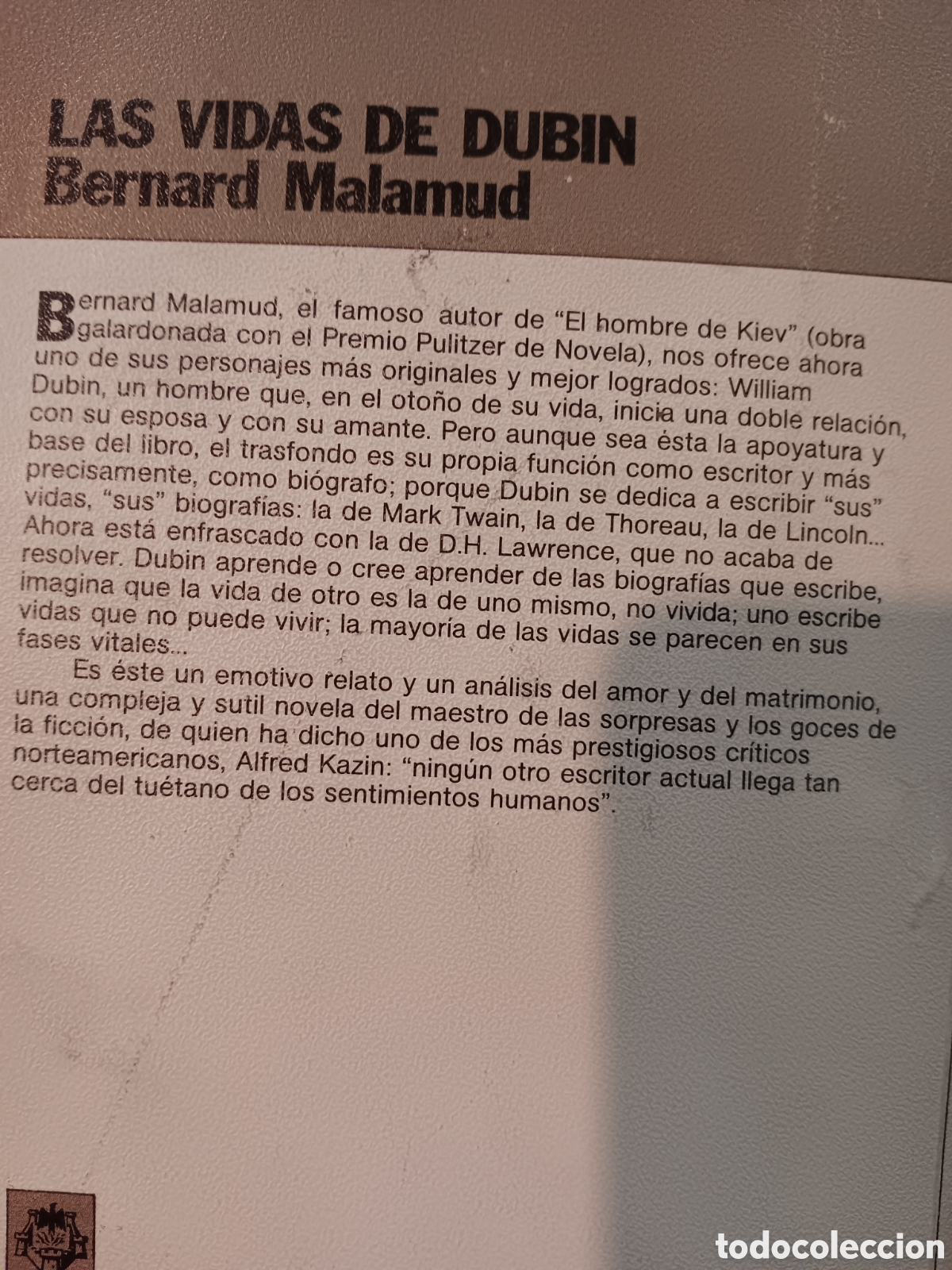 Libros de segunda mano: B. Malamud. Las vidas de Dubin - Foto 2
