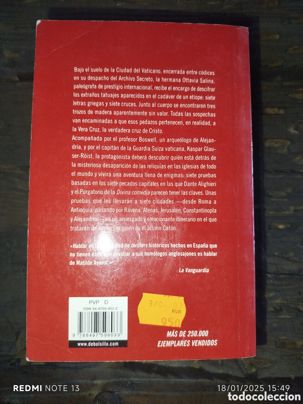 Libros de segunda mano: El &uacute;ltimo cat&oacute;n Matilde asensi - Foto 2