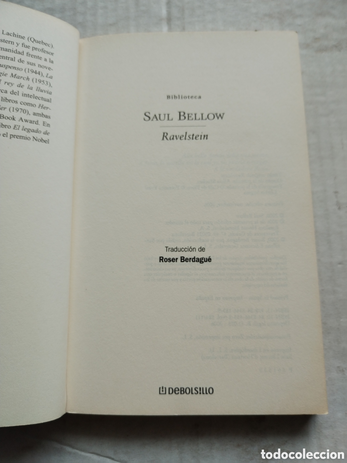 Libros de segunda mano: RAVELSTEIN/SAUL BELLOW - Foto 2
