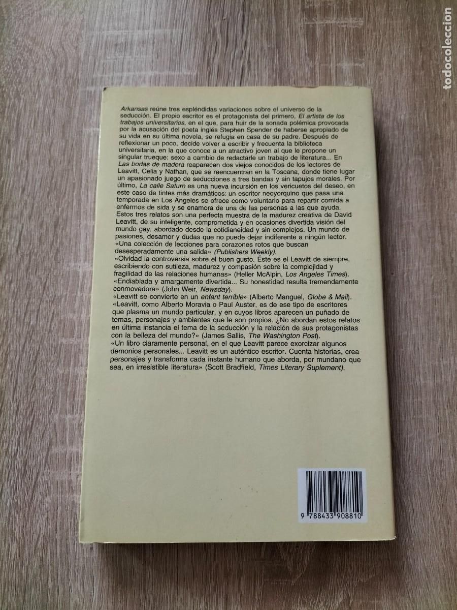 Libros de segunda mano: Arkansas - David Leavitt. Anagrama - Foto 2