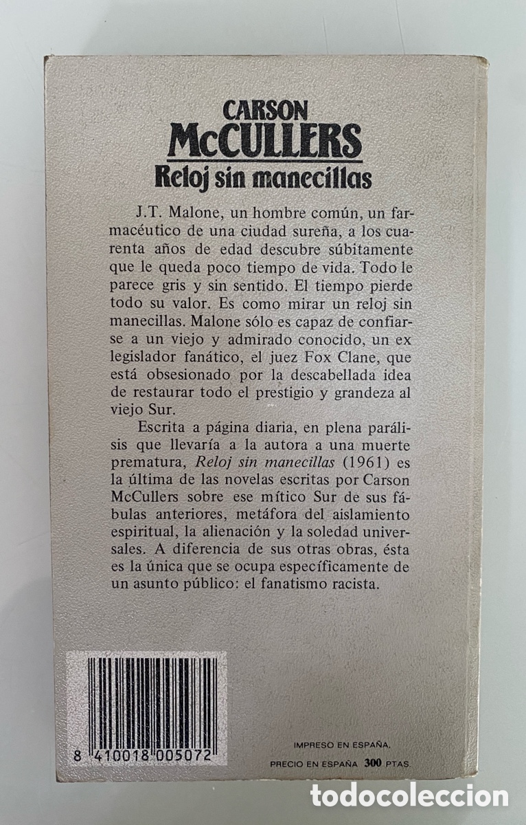 Libros de segunda mano: Reloj sin manecillas - McCullers, Carson - Foto 2