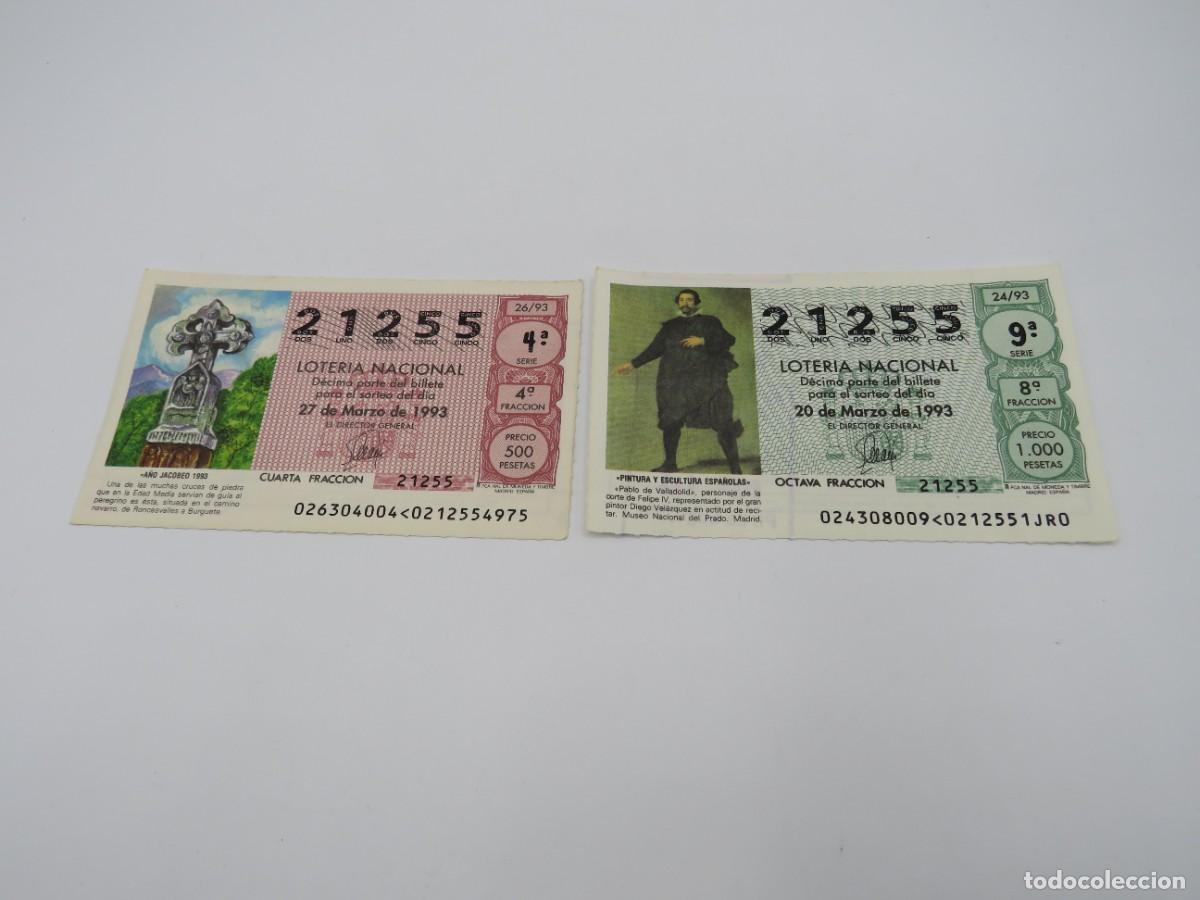 Gebrauchte B&uuml;cher: CUP&Oacute;N LOTERIA NACIONAL. LOTE DE 2 BILLETES DE LOTERIA NACIONAL MARZO 1993