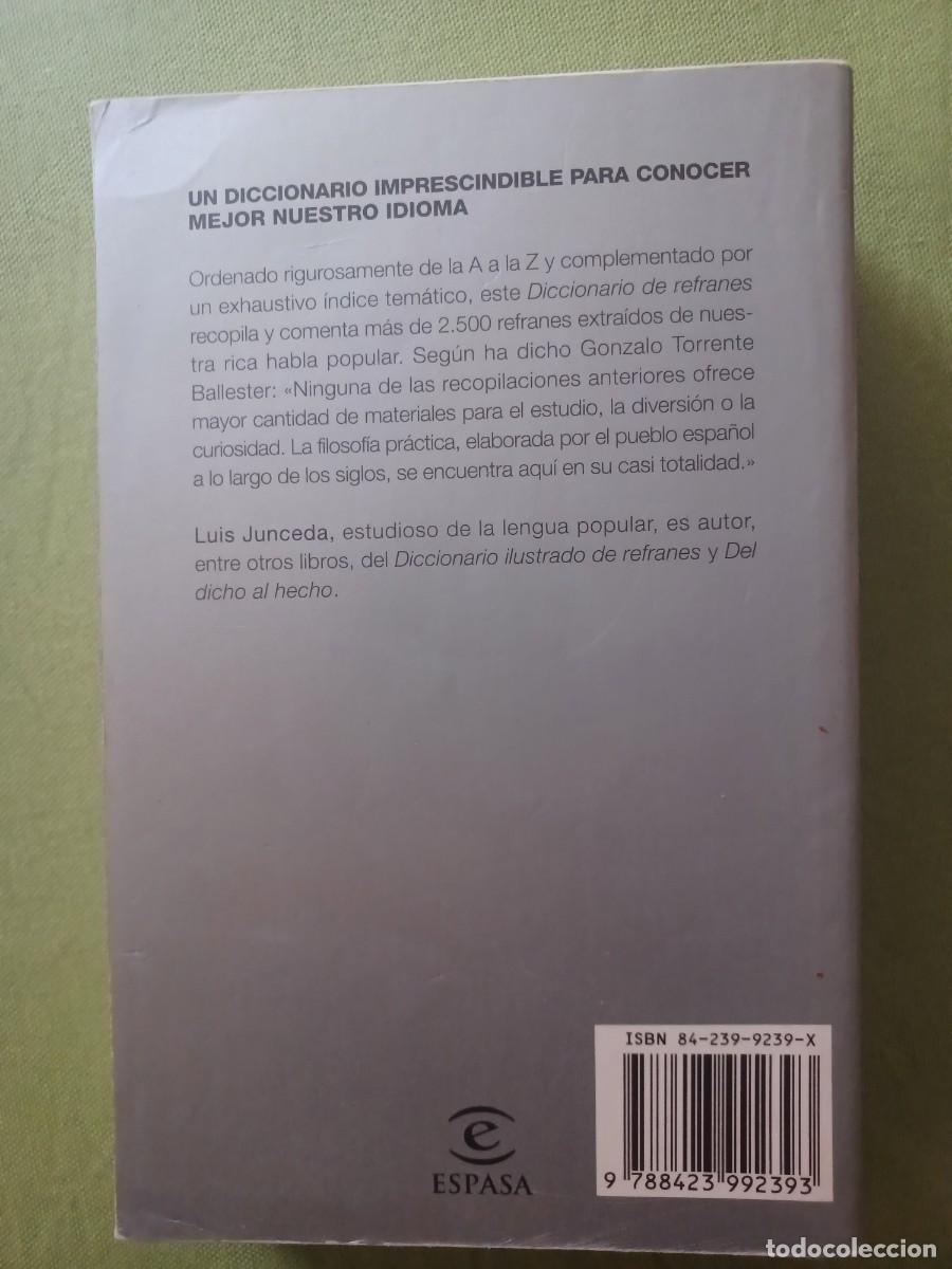 Libros de segunda mano: Diccionario de refranes, Luis Junceda, Ed. Espasa - Foto 2