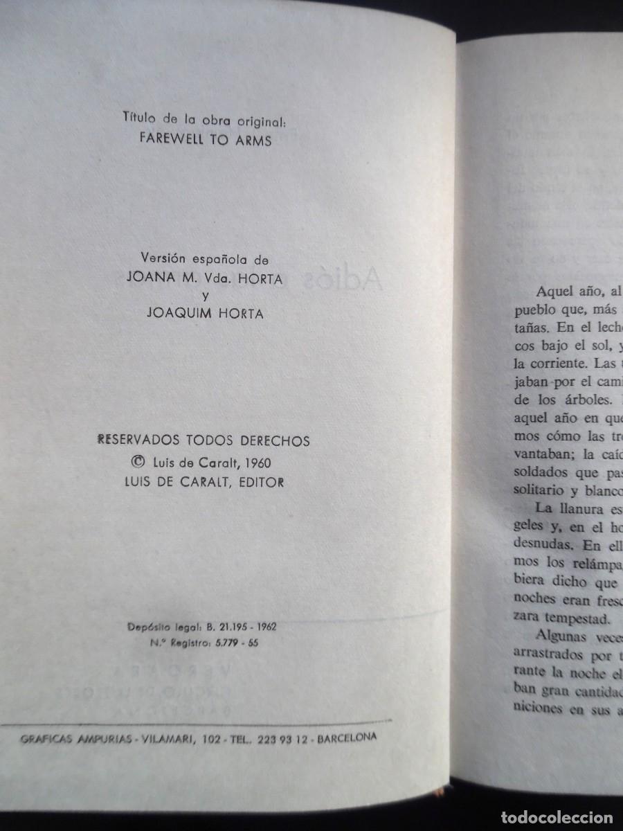 Libros de segunda mano: Adi&oacute;s a las armas, de Ernest Hemingway (1962) - Foto 4