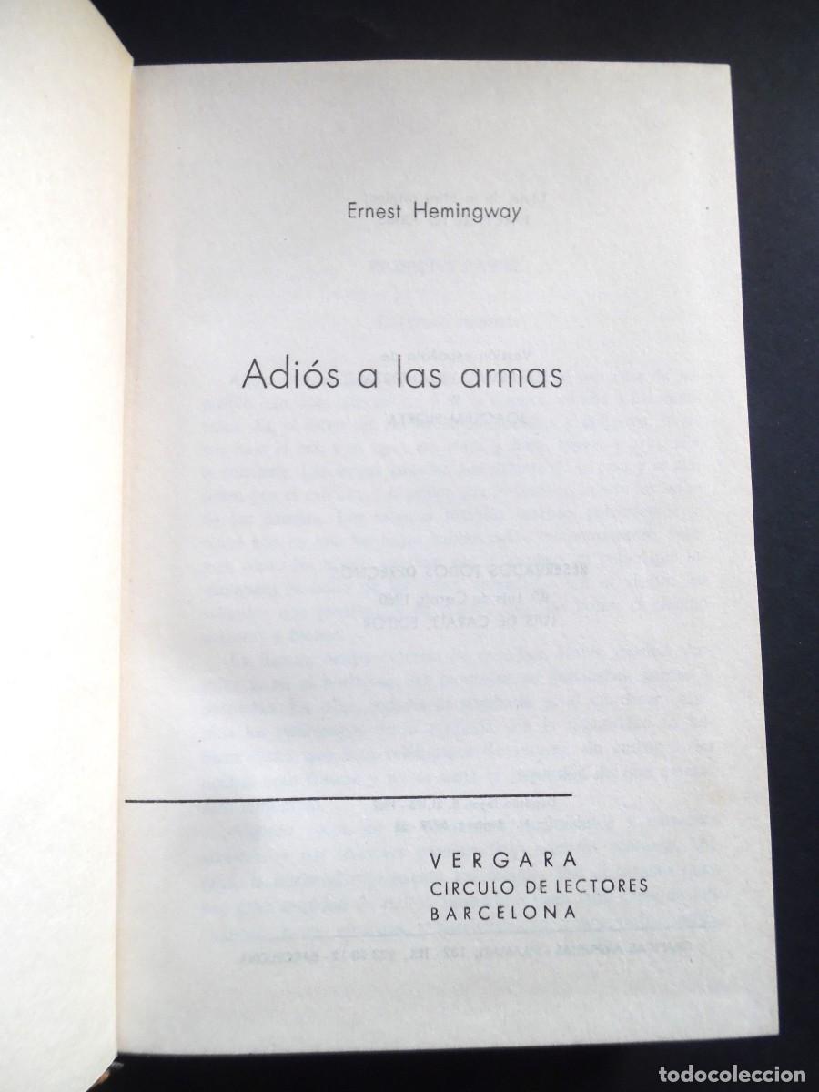 Libros de segunda mano: Adi&oacute;s a las armas, de Ernest Hemingway (1962) - Foto 5