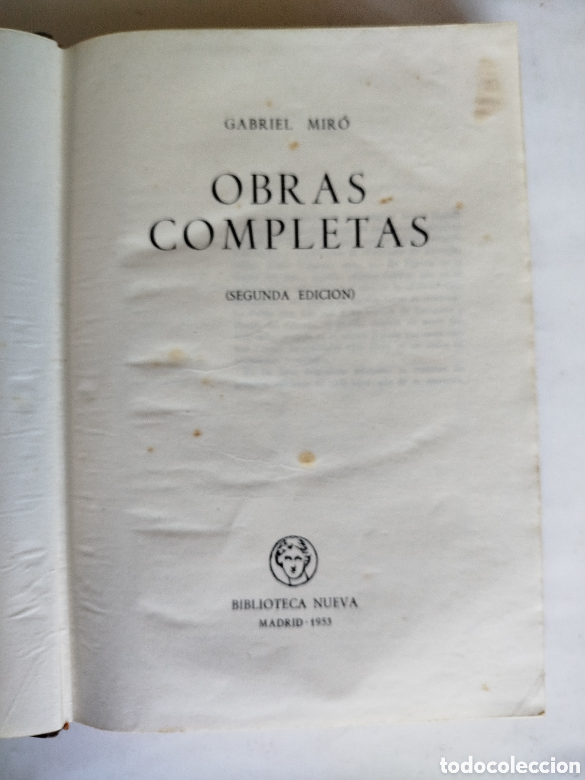 Libros de segunda mano: GABRIEL MIR&Oacute;. OBRAS COMPLETAS. - Foto 3