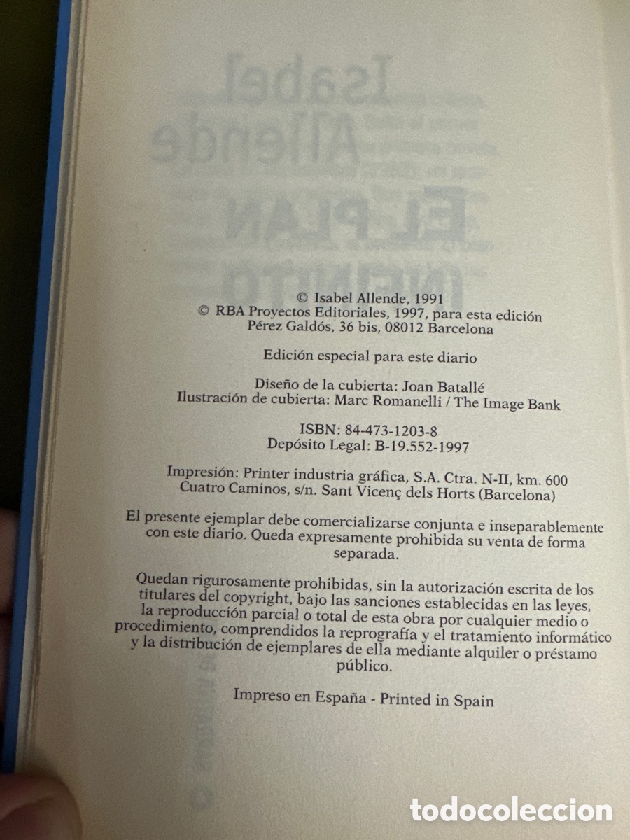 Libros de segunda mano: ISABEL ALLENDE, EL PLAN INFINITO 1997 - Foto 3