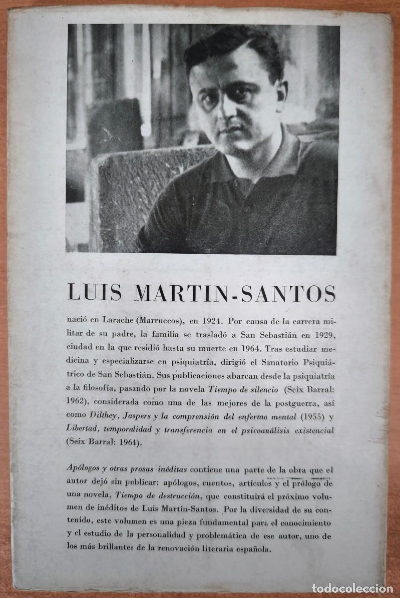 Libros de segunda mano: Ap&oacute;logos, de Luis Mart&iacute;n-Santos - Foto 2