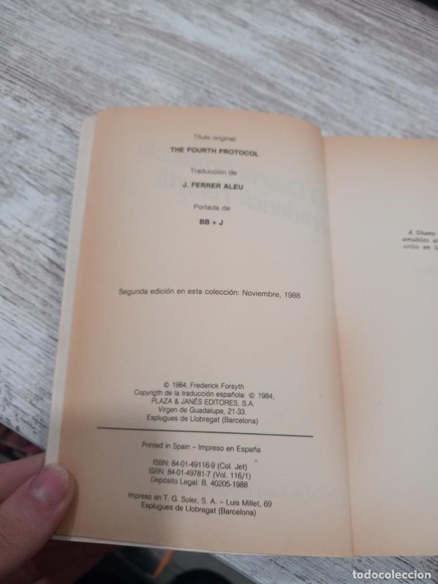 Libros de segunda mano: Libro El cuarto Protocolo | Frederick Forsyth | 1984 - Foto 3