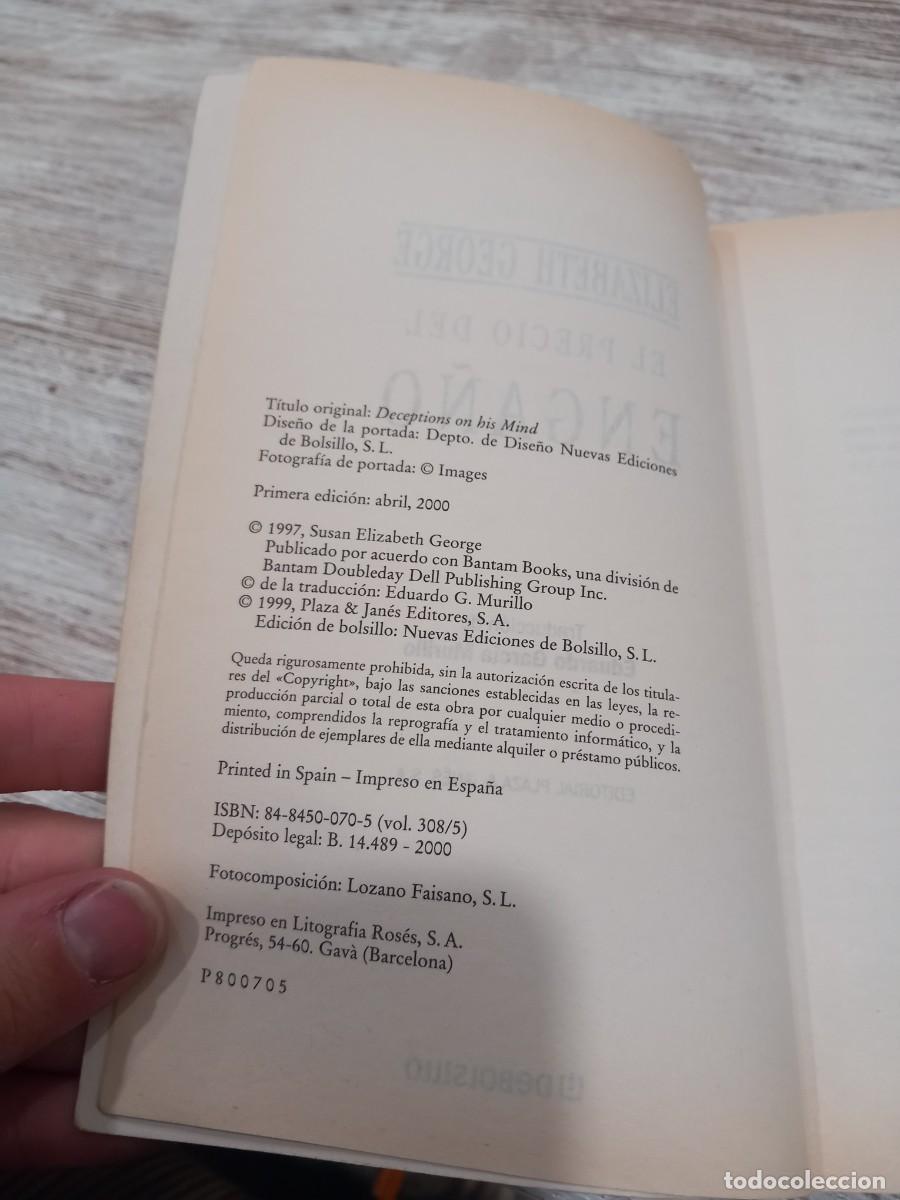 Libros de segunda mano: Libro El precio del enga&ntilde;o | Elisabeth George| 2000 - Foto 3