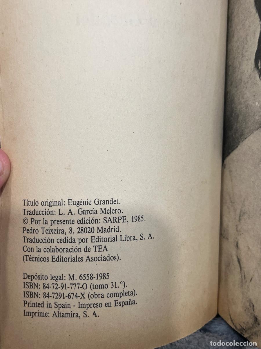 Libros de segunda mano: Libro Eugenie Grandet | Balzac | 1985 - Foto 3