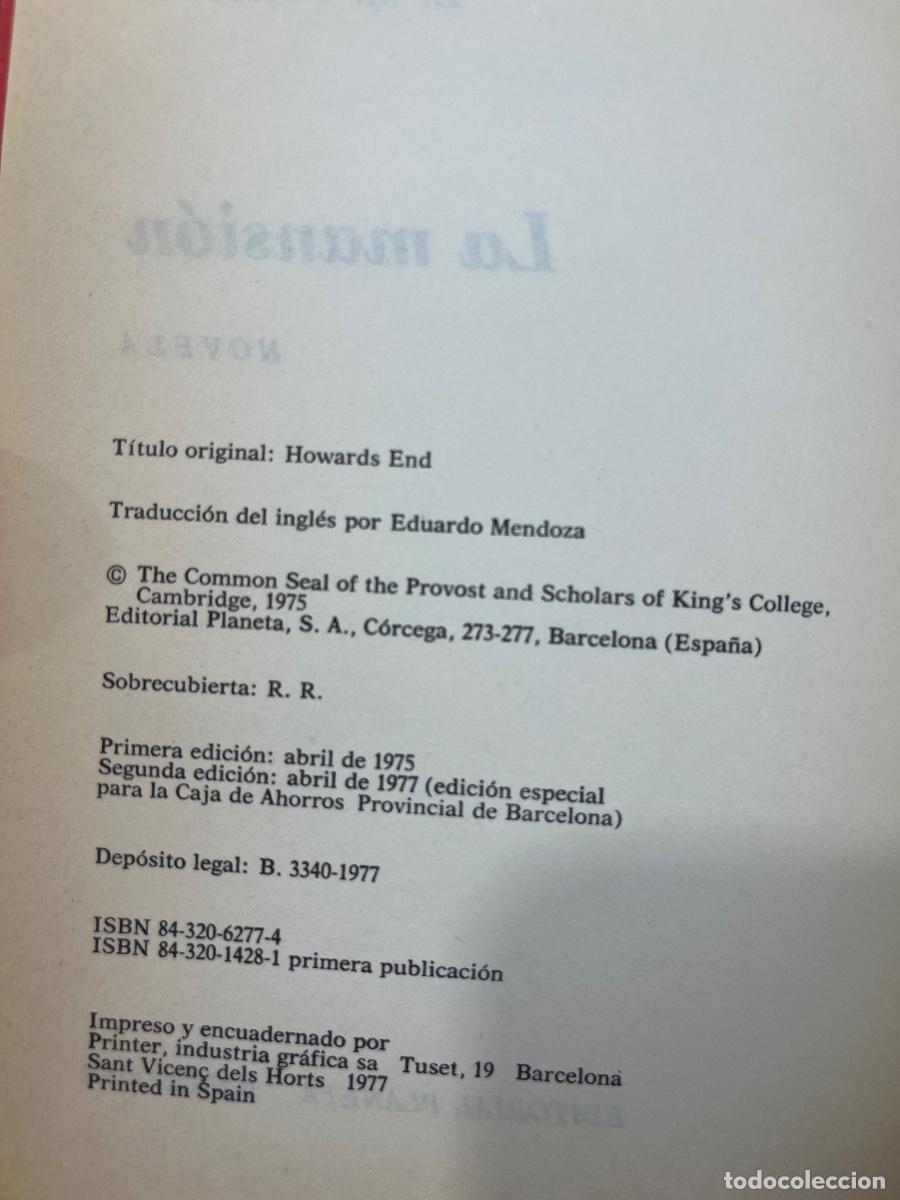 Libros de segunda mano: Libro La Mansi&oacute;n | E M Forster | 1977 - Foto 3