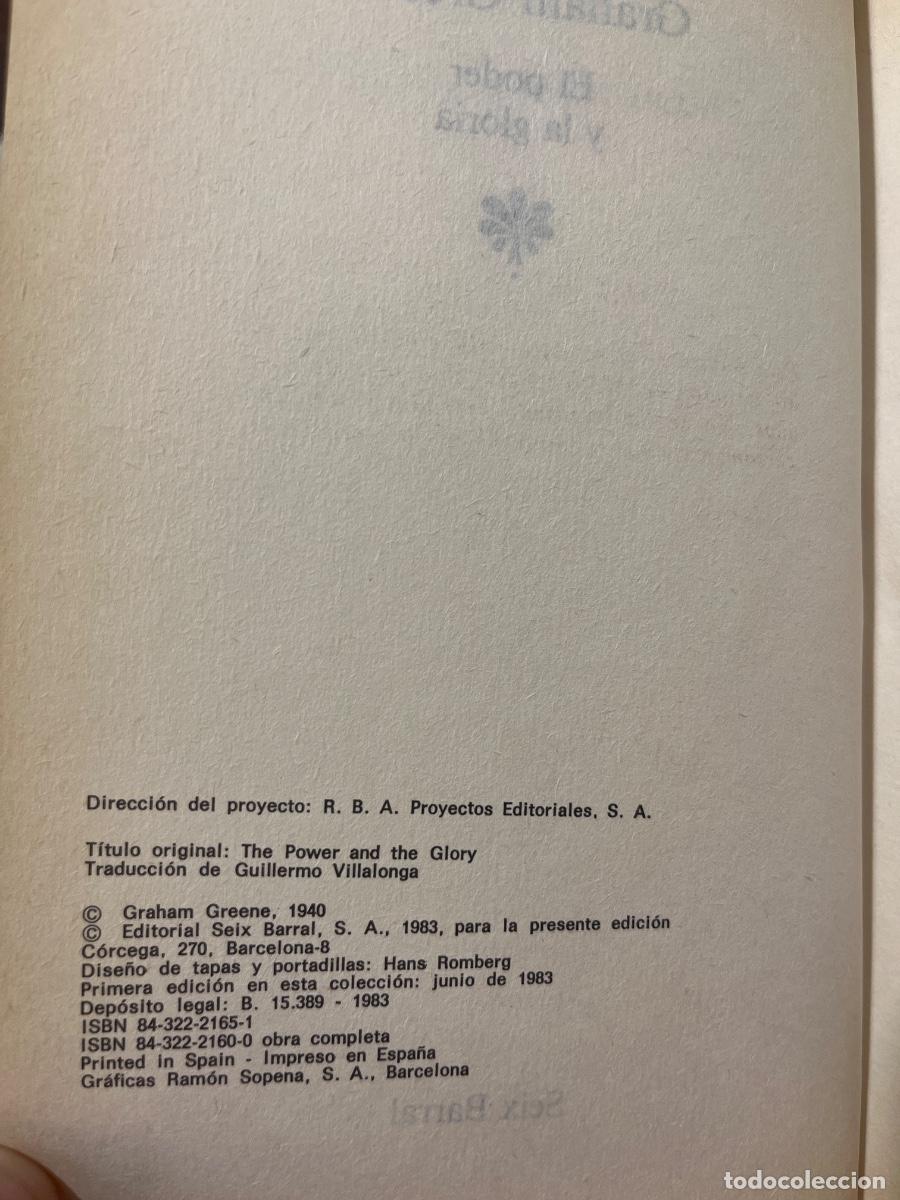 Libros de segunda mano: Libro El Poder y la gloria | Graham Greene | 1983 - Foto 3