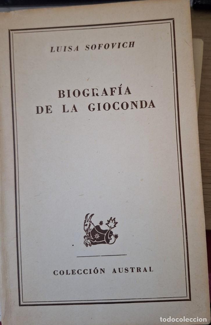 Libros de segunda mano: BIOGRAFIA DE LA GIOCONDA. - SOFOVICH, Luisa. - Foto 1