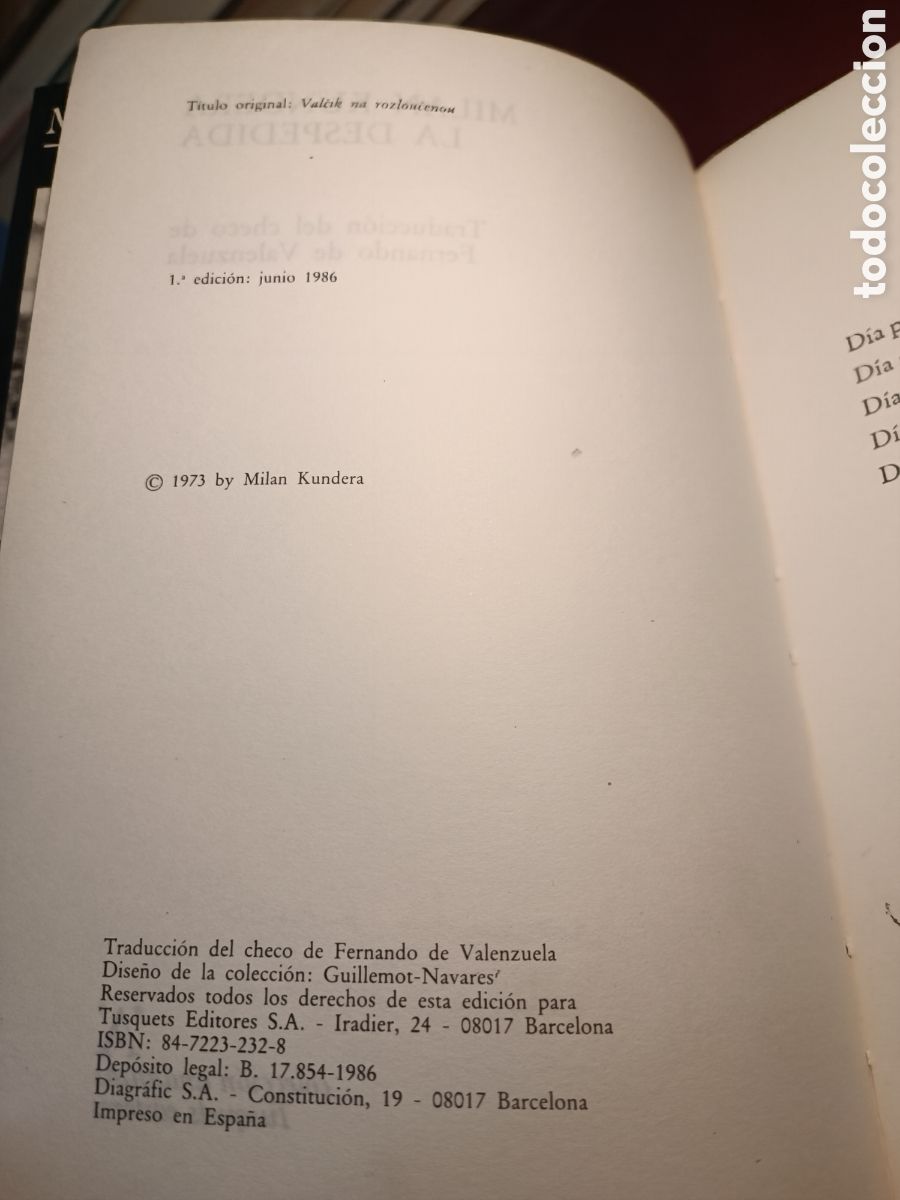 Libros de segunda mano: Milan kundera La despedida tusquets - Foto 4