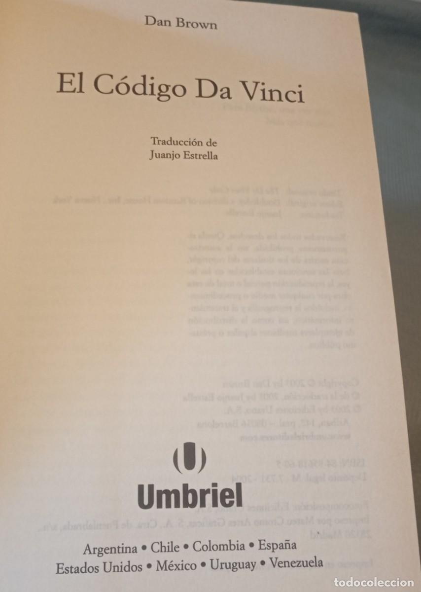 Libros de segunda mano: El c&oacute;digo Da Vinci...Dan Brown - Foto 3