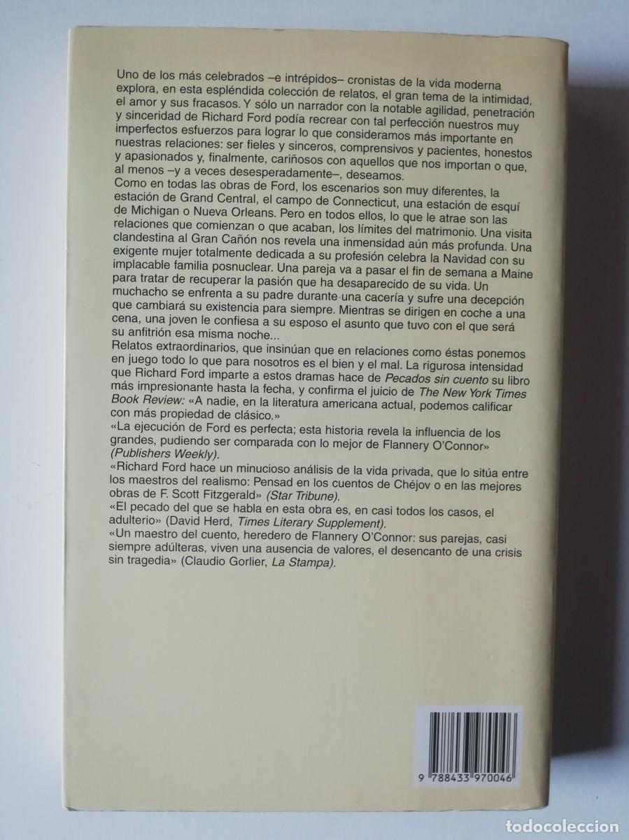 Libros de segunda mano: PECADOS SIN CUENTO - RICHARD FORD - ED. ANAGRAMA 2003 - Foto 2