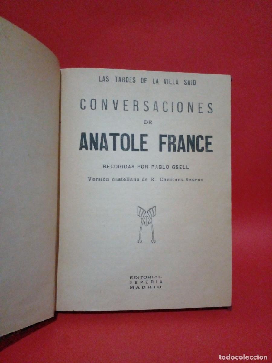 Gebrauchte B&uuml;cher: ANATOLE FRANCE-CONVERSACIONES DE ANATOLE FRANCE-FECHA DE EMISION NO ENCONTRADA