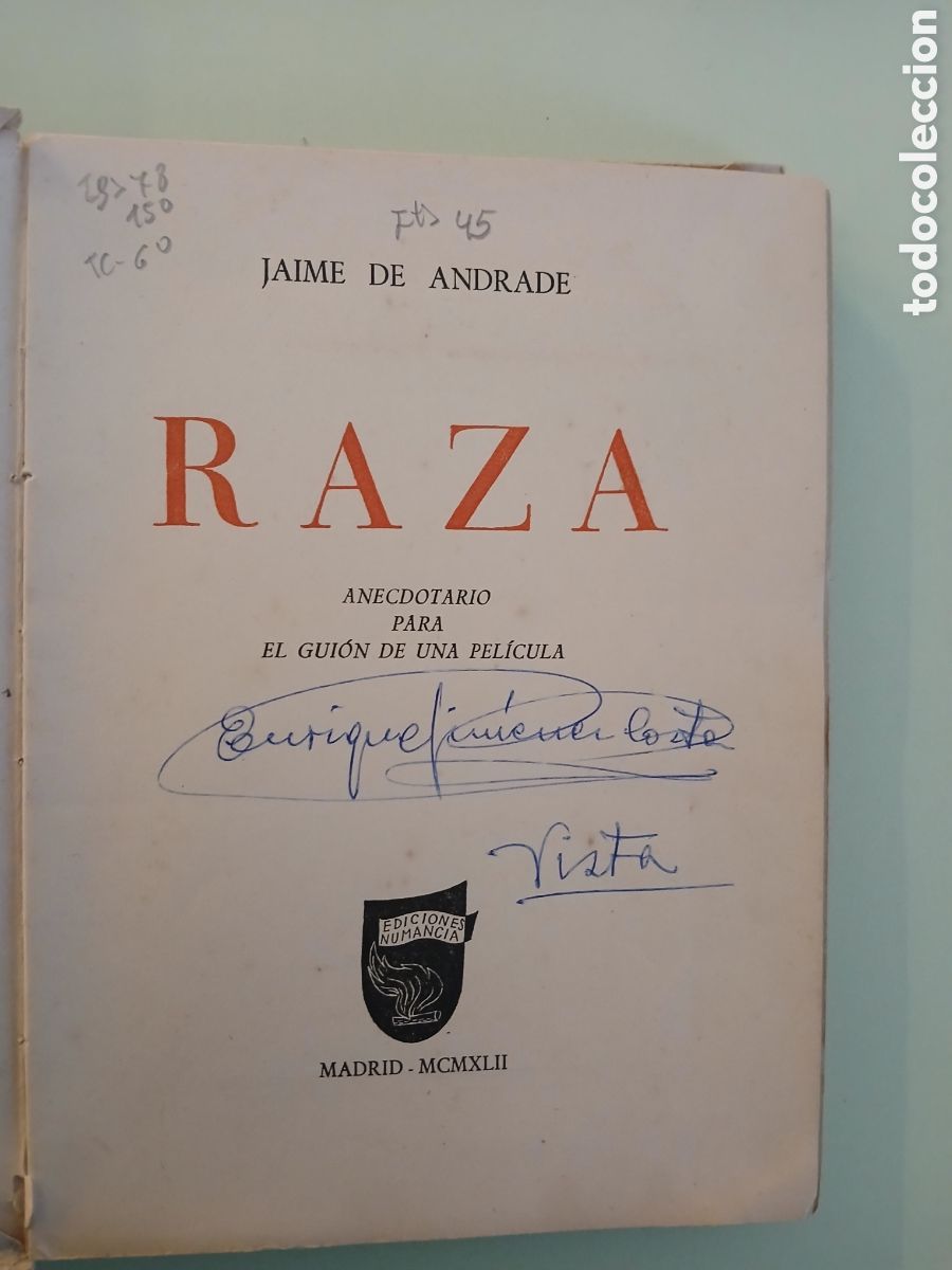 Libros de segunda mano: Raza. Jaime de Andrade. - Foto 3
