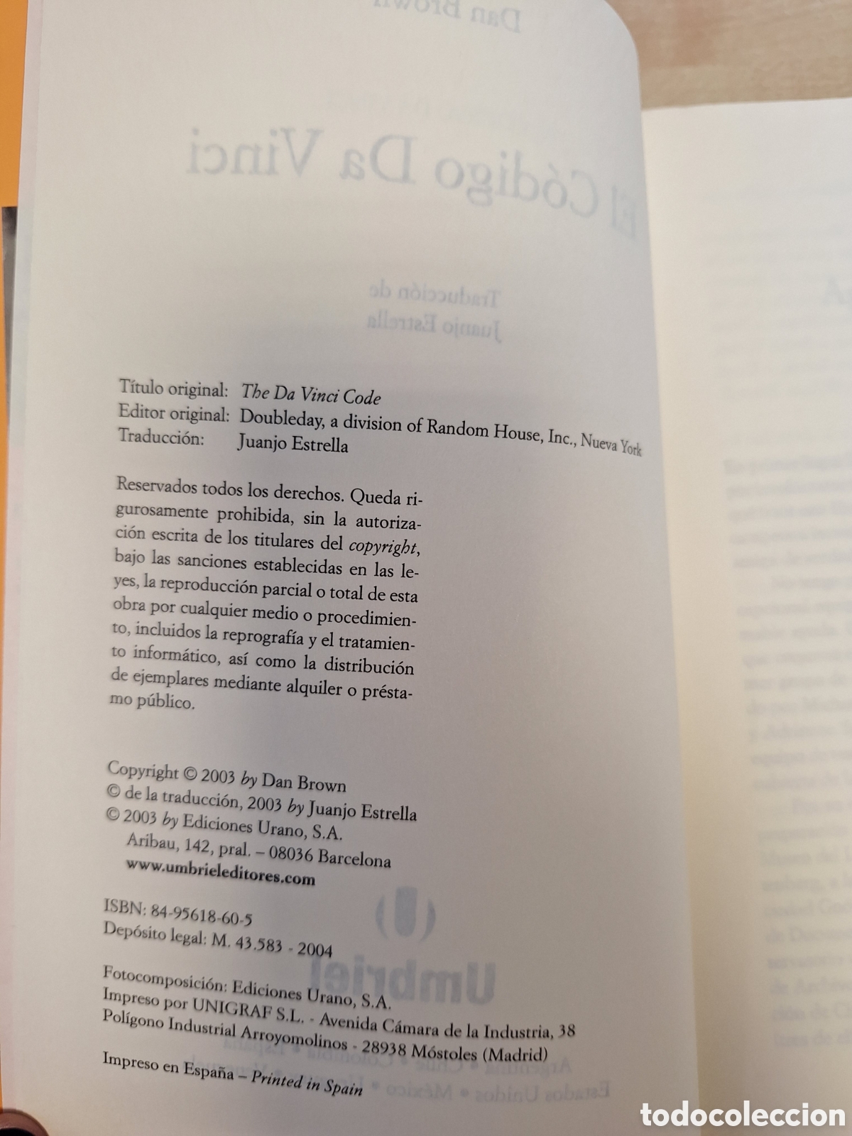 Libros de segunda mano: QUELA LIBRO. EL CODIGO DA VINCI DAN BROWN UMBRIEL 2004 - Foto 4