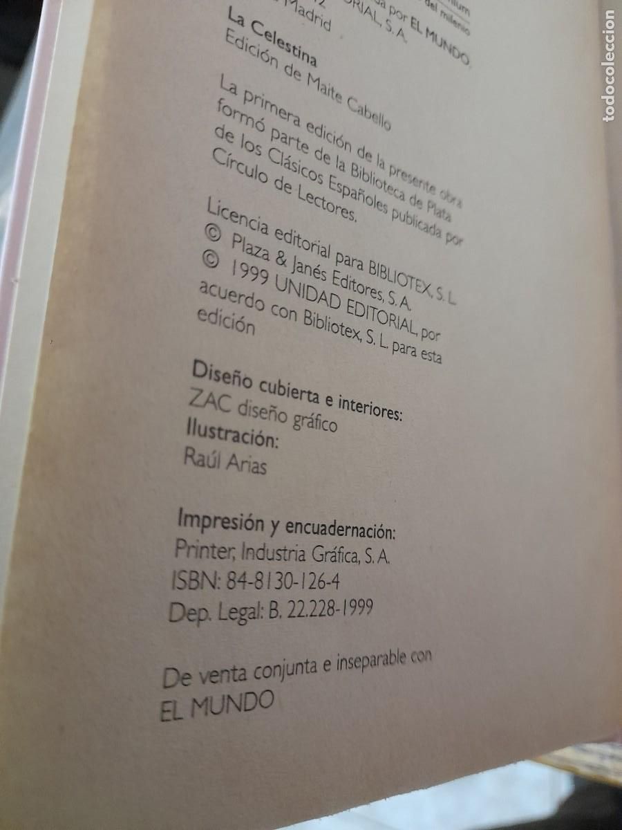 Libros de segunda mano: Libro La celestina Fernando de Rojas Millenium pr&oacute;logo Ignacio Amestoy - Foto 2