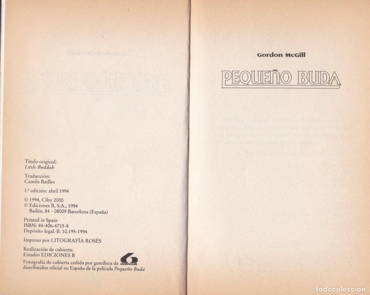 Libros de segunda mano: Pequ&ntilde;o Buda. Gordon McGill. Ediciones B, S,A. - Foto 3