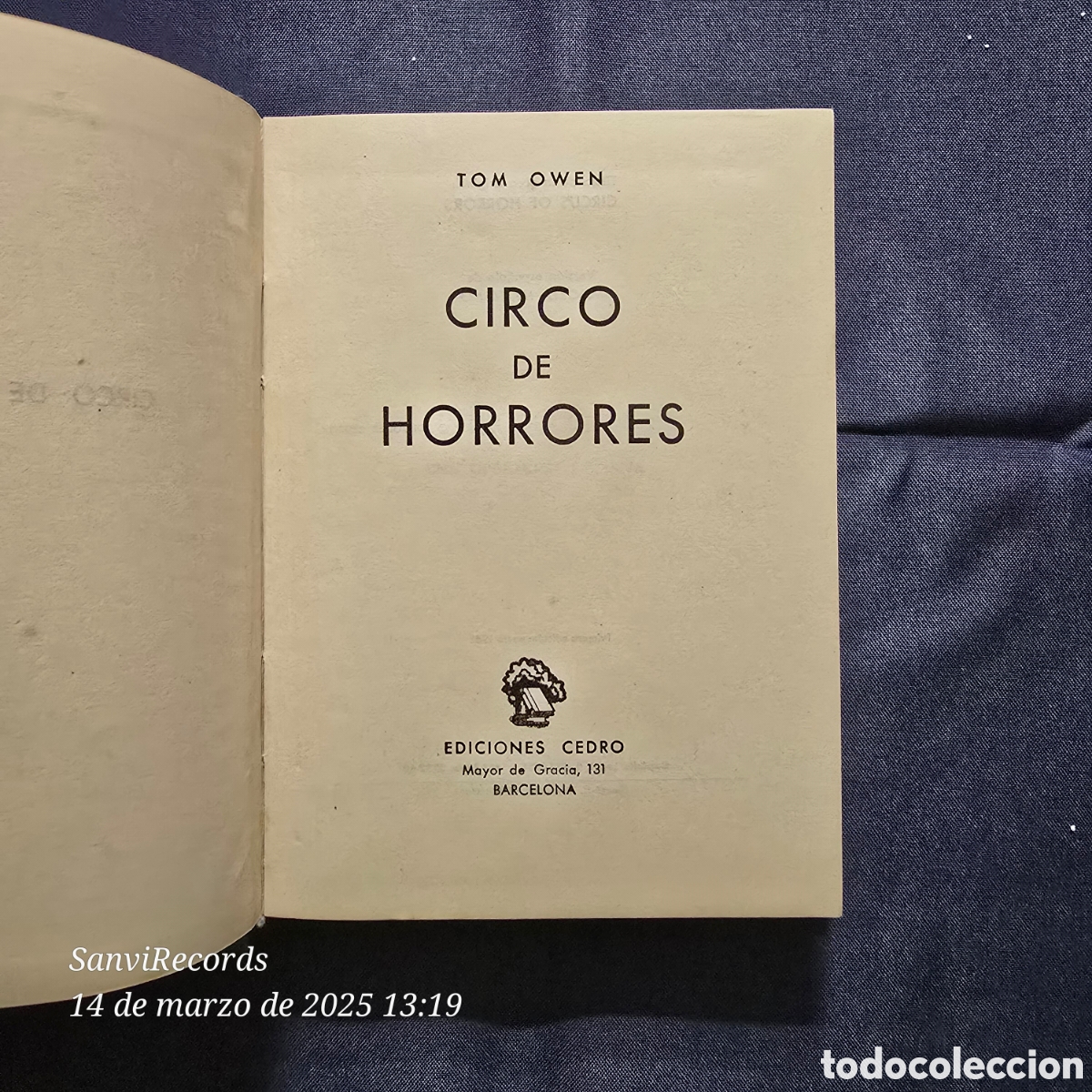 Libros de segunda mano: CIRCO DE HORRORES (TOM OWEN) (CEDRO) - Foto 2
