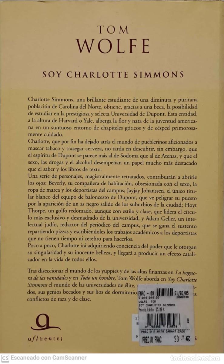 Libros de segunda mano: Soy Charlotte Simmons - Tom Wolfe - Foto 2