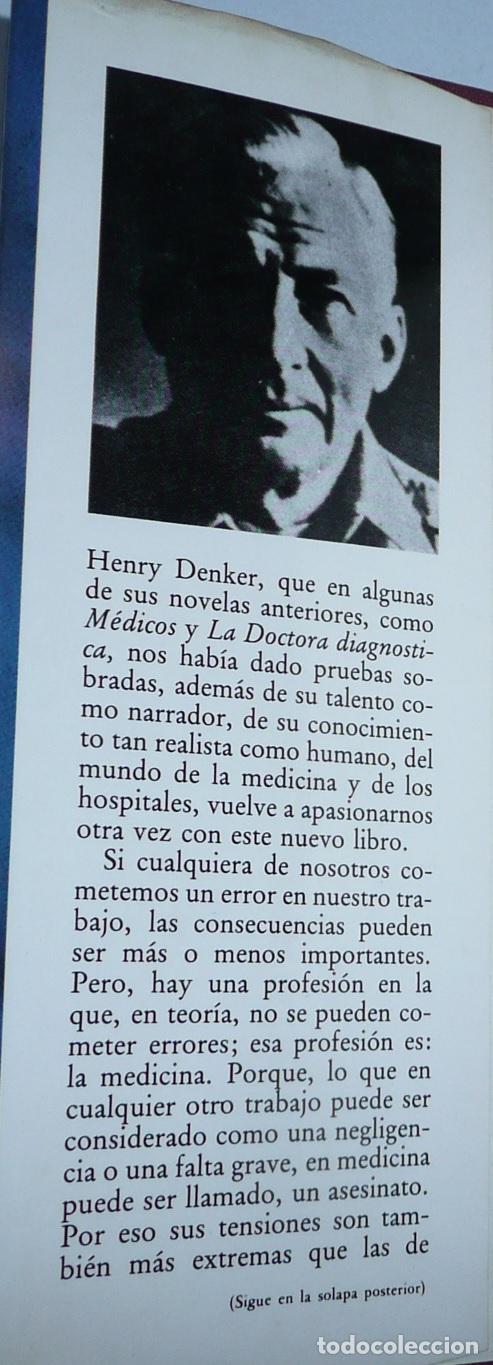 Libros de segunda mano: Error de diagn&oacute;stico - Henry Denker (C&iacute;rculo de Lectores, 1981) - Foto 2