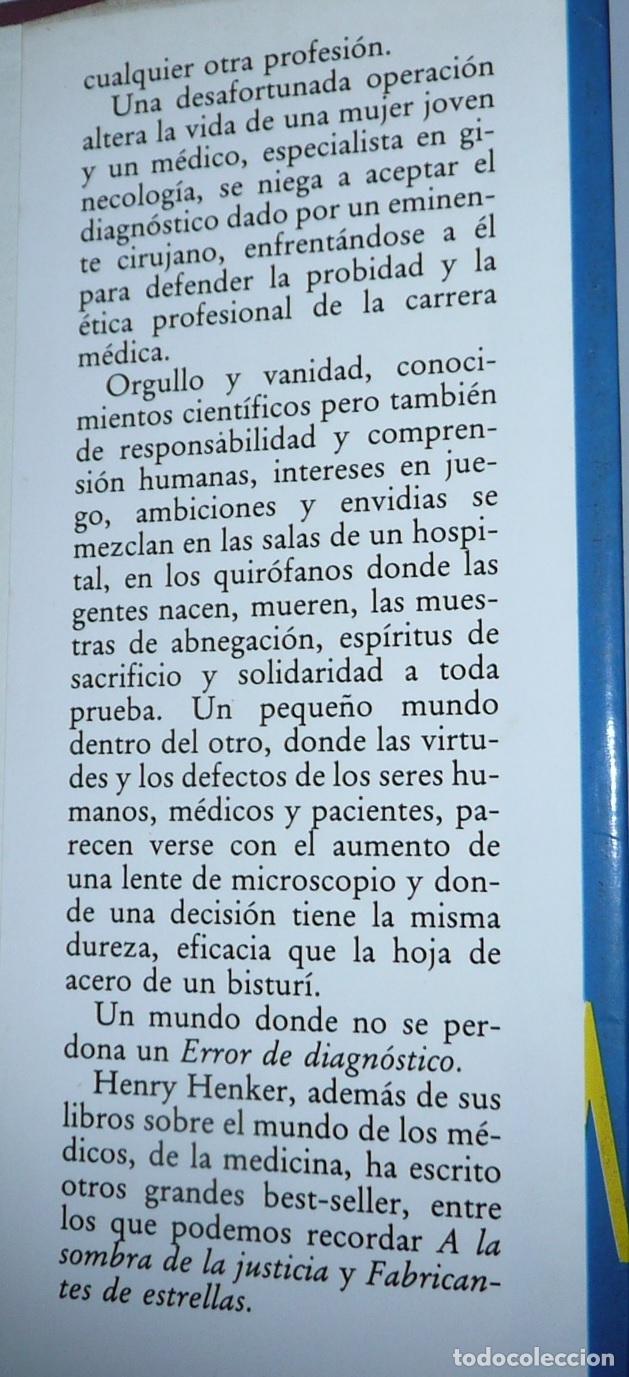 Libros de segunda mano: Error de diagn&oacute;stico - Henry Denker (C&iacute;rculo de Lectores, 1981) - Foto 3