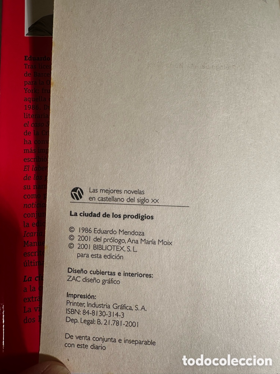 Libros de segunda mano: Eduardo Mendoza, La ciudad de los prodigios - Foto 2