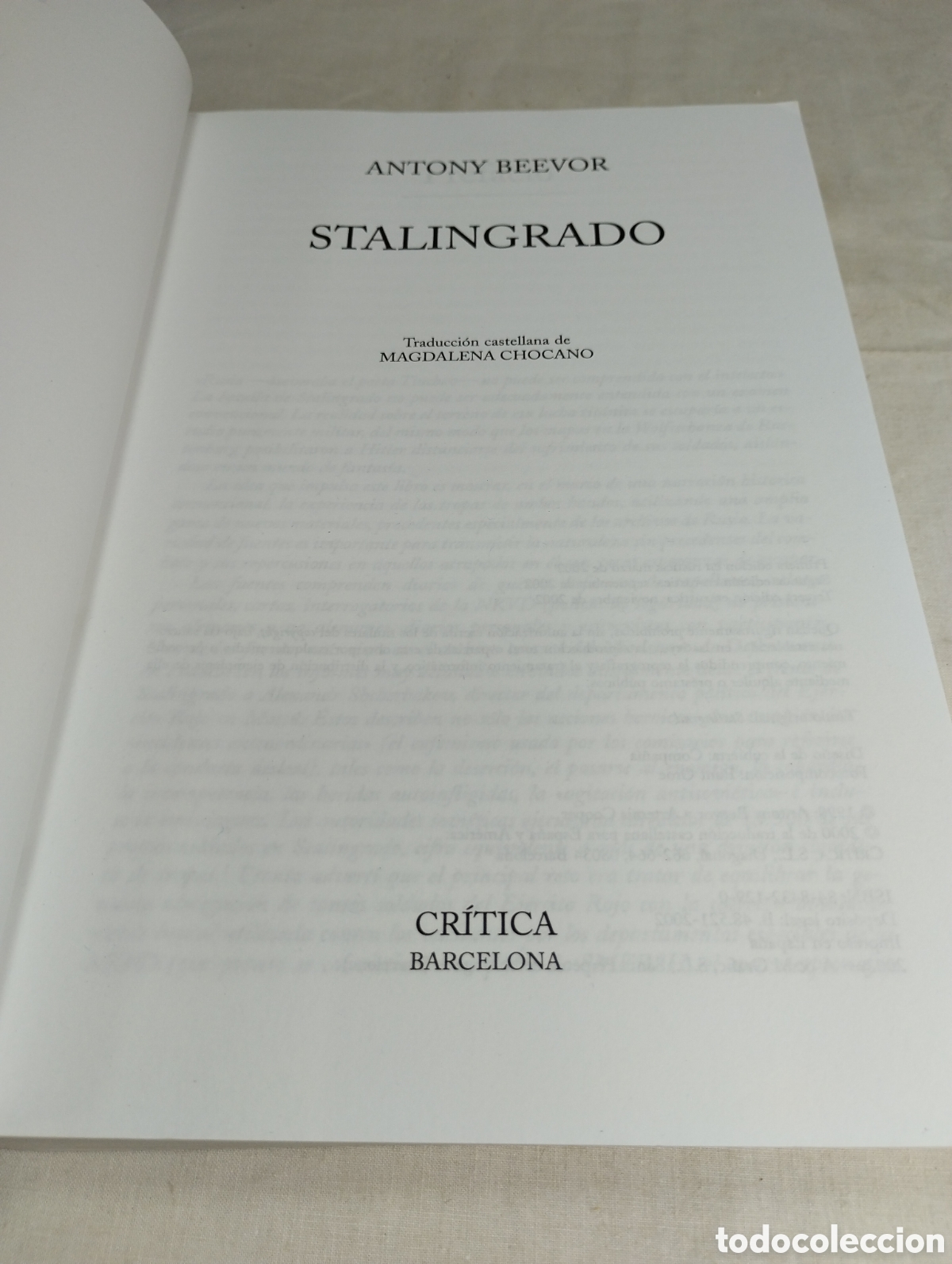 Libros de segunda mano: Stalingrado. Antony Beevor, 2002 - Foto 2